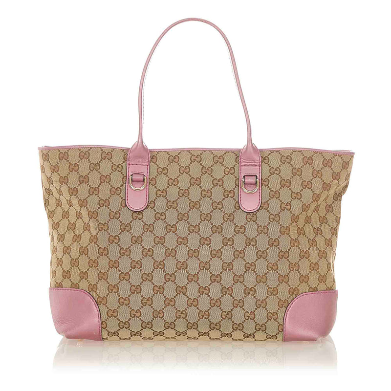 GG Canvas Heart Bit Tote Bag Brown - Bag Religion