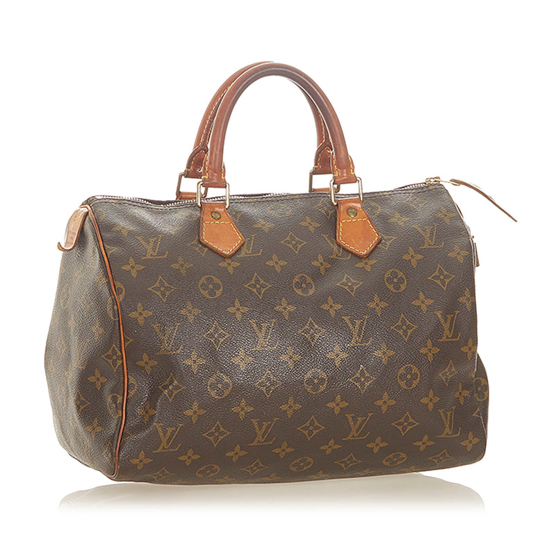 LOUIS VUITTON Epi Leather Green Speedy 35 Satchel Bag - 30% Off