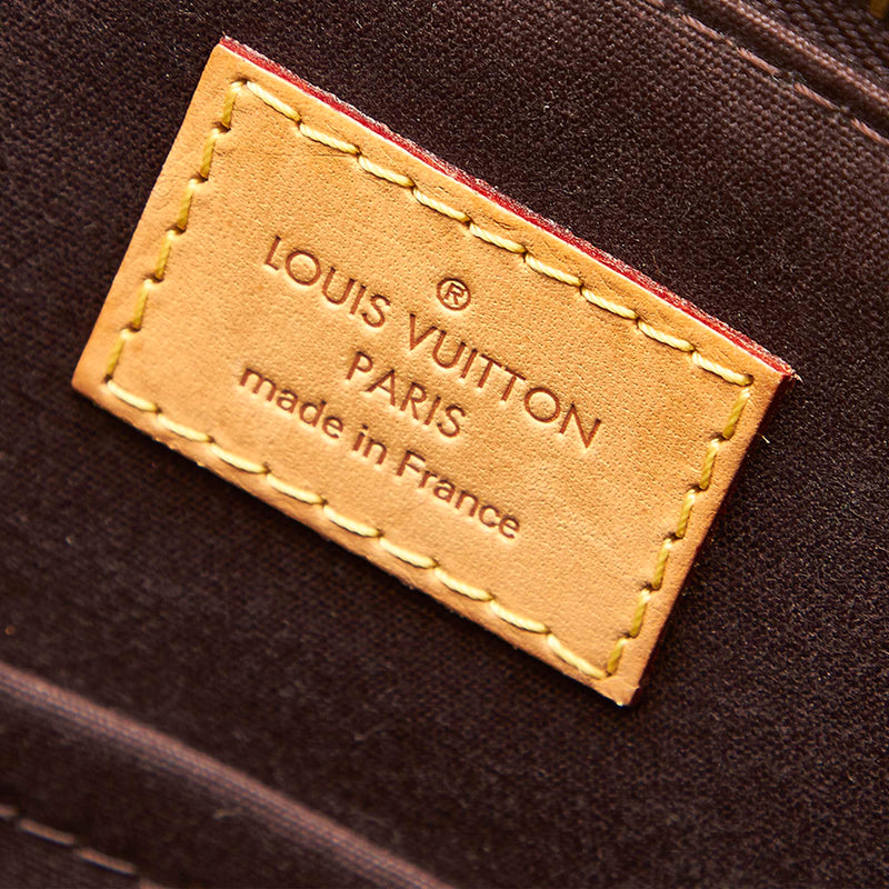 Louis Vuitton Purple Vernis Bellevue PM Brown Light brown Leather