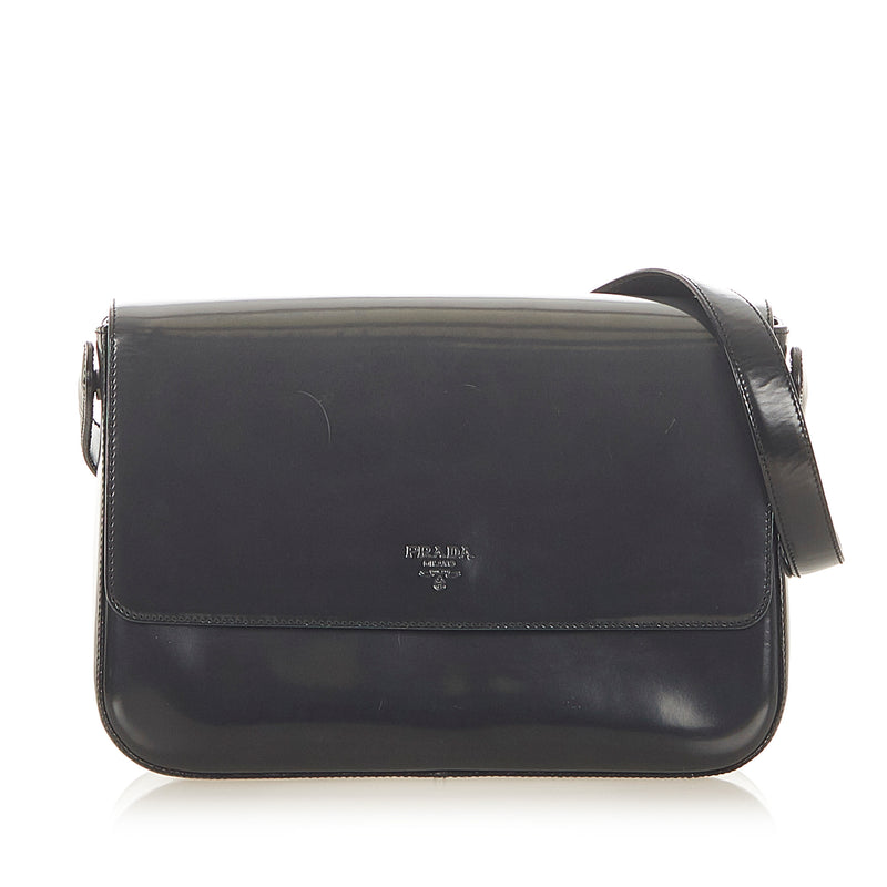 Patent Leather Shoulder Bag Black - Bag Religion