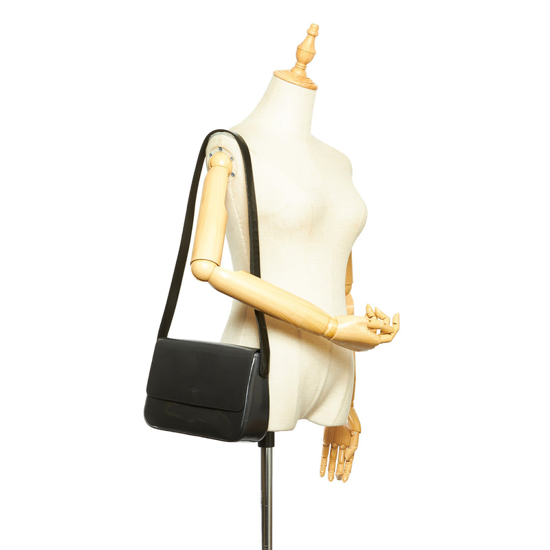 Patent Leather Shoulder Bag Black - Bag Religion