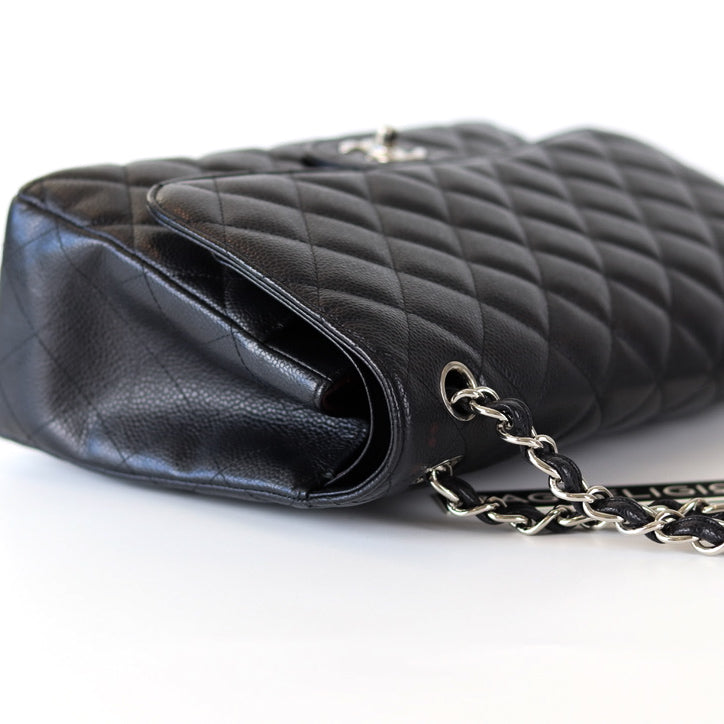 Jumbo Classic Flap Black Caviar Leather with SHW