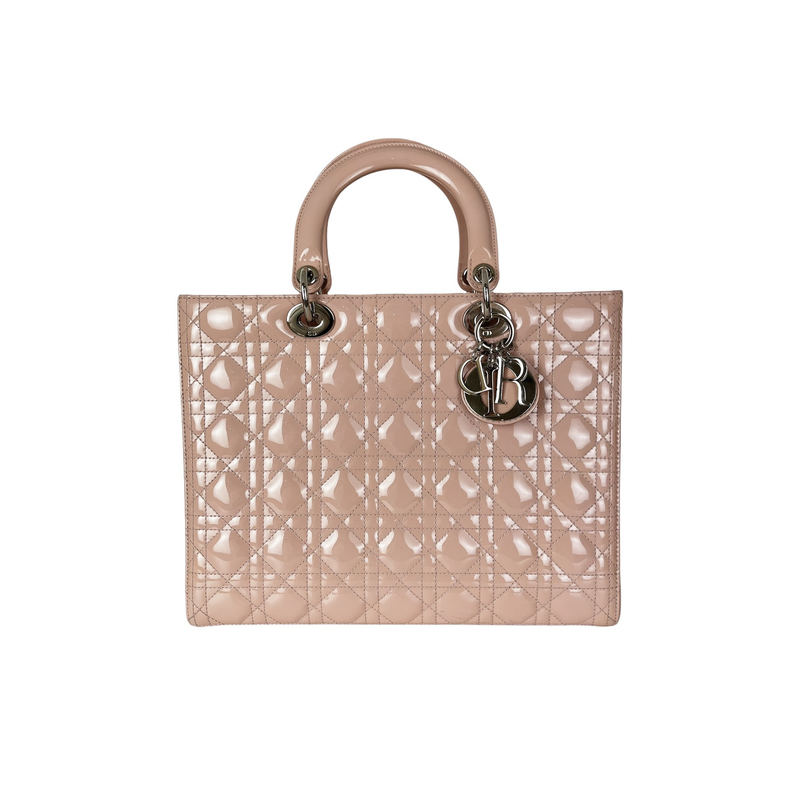 Lady Dior Large Patent Pink SHW
