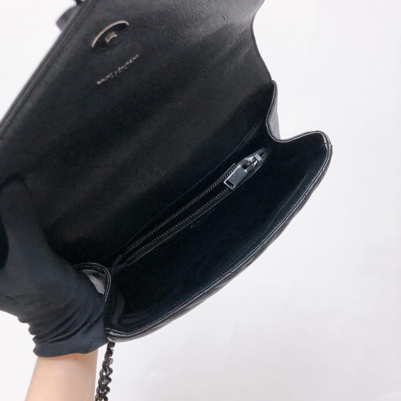 Black Medium College Leather Bag