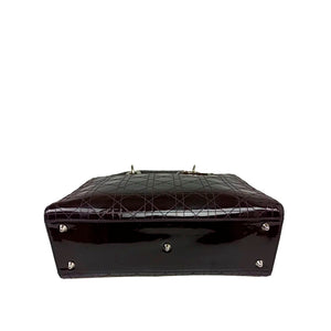 Cannage Patent Leather Lady Dior Satchel Brown - Bag Religion