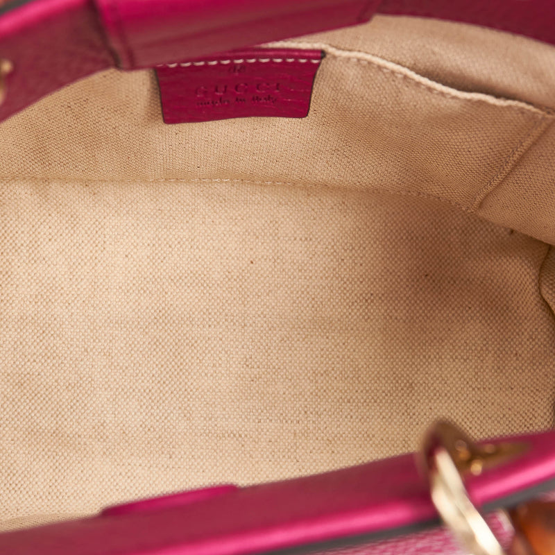Bamboo Shopper Leather Satchel Pink - Bag Religion