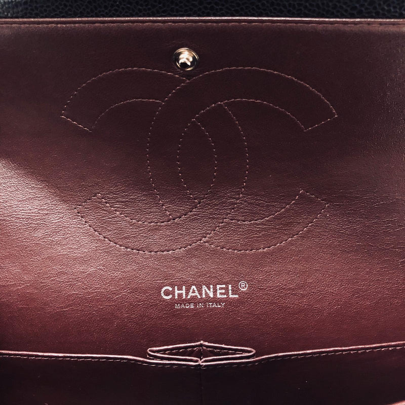 Classic Double Flap Jumbo Bag in Black Caviar with SHW