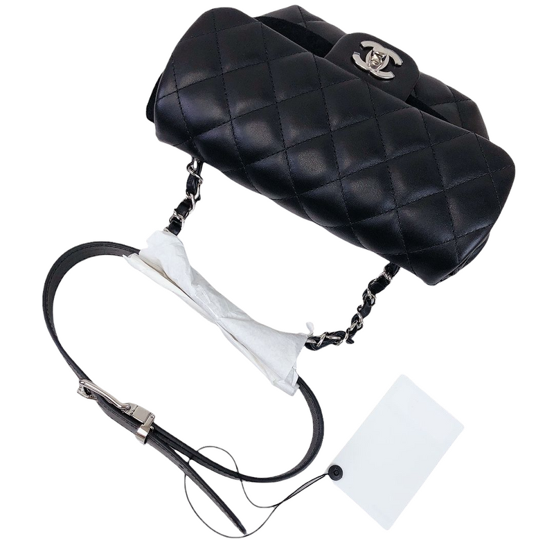 Chanel Quilted Belt Bum Bag Black Calfskin Silver Hardware (Uniform) – Coco  Approved Studio