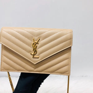 Classic Monogram Small WOC in Beige Grained Leather GHW