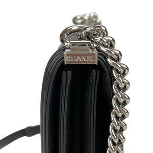 Vertical North South Boy Flap Bag in Black SHW