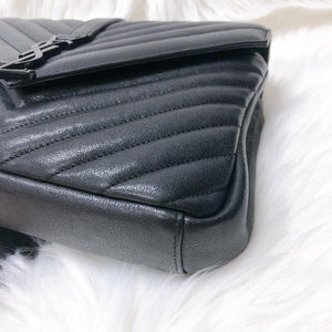 Medium College Leather Bag Black