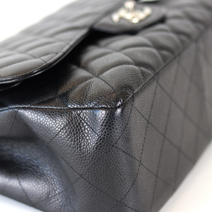 Jumbo Classic Flap Black Caviar Leather with SHW