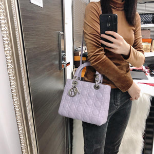 Lambskin Lady Dior Medium Bag in Lilac