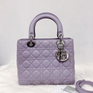 Lambskin Lady Dior Medium Bag in Lilac