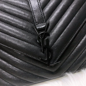 Medium College Leather Bag Black