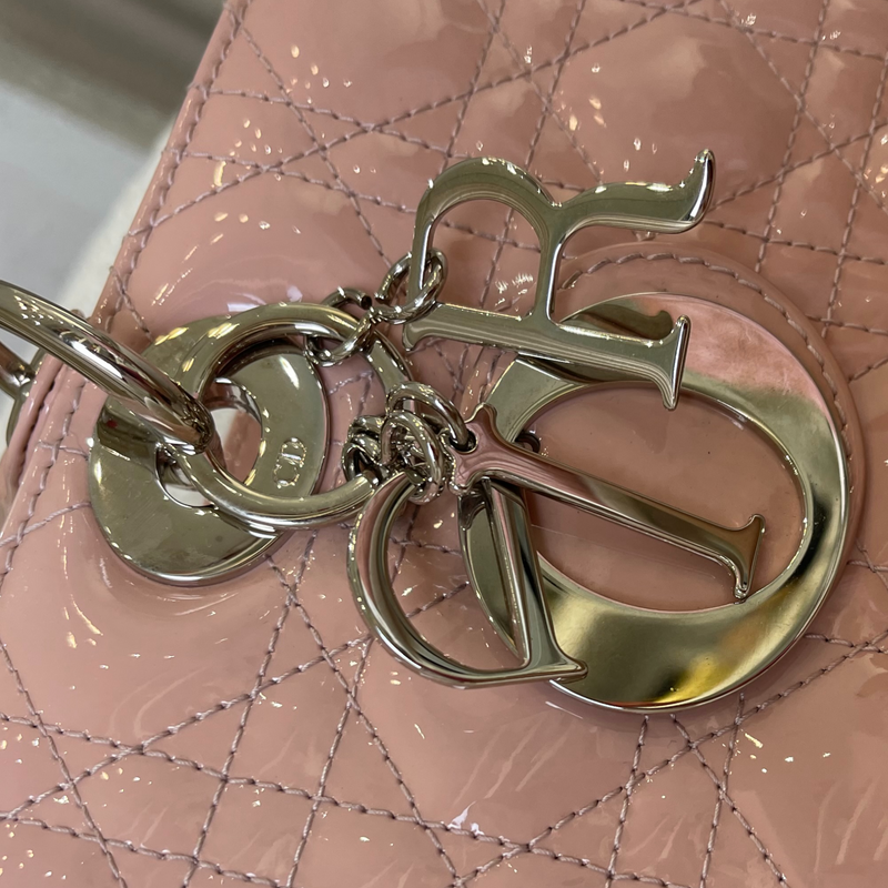 Lady Dior Large Patent Pink SHW