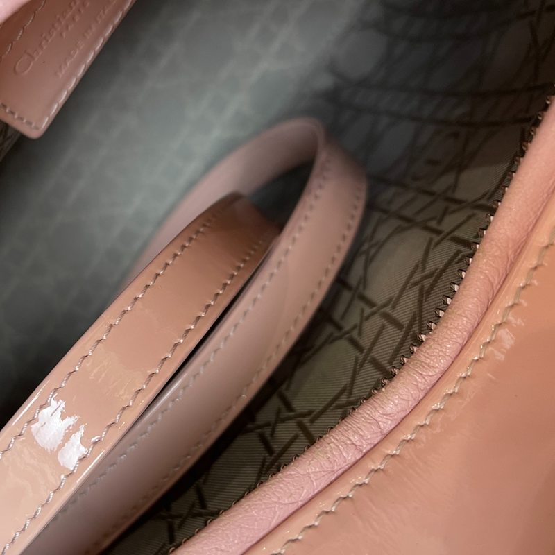 Lady Dior Large Patent Pink SHW