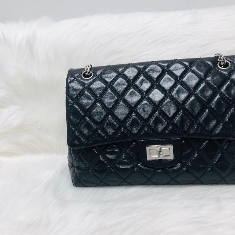 Reissue 227 Aged Calfskin Leather Black Silver Hardware