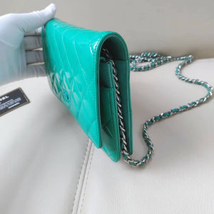 Patent Leather Quilted WOC SHW Teal