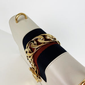 Sylvie Small Shoulder Bag in White GHW