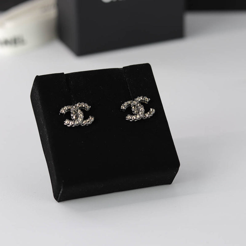 CC Stud Earrings in Black