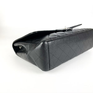 Maxi Single Flap Caviar Leather in Black SHW