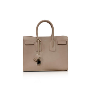 Yves Saint Laurent Classic Small Sac De Jour in Beige Grained Leather