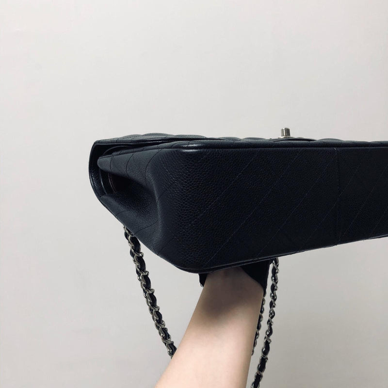 Classic Double Flap Jumbo Bag in Black Caviar with SHW