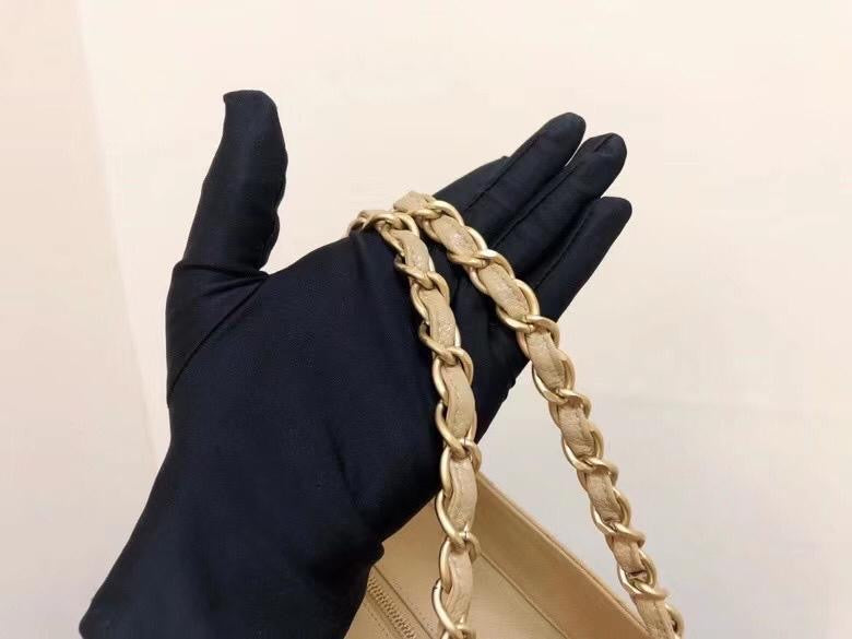 Petite Timeless tote in Beige Caviar with GHW