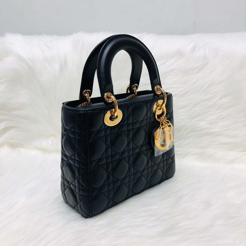 Cannage Lambskin Lucky Badges My Lady Dior Small Black