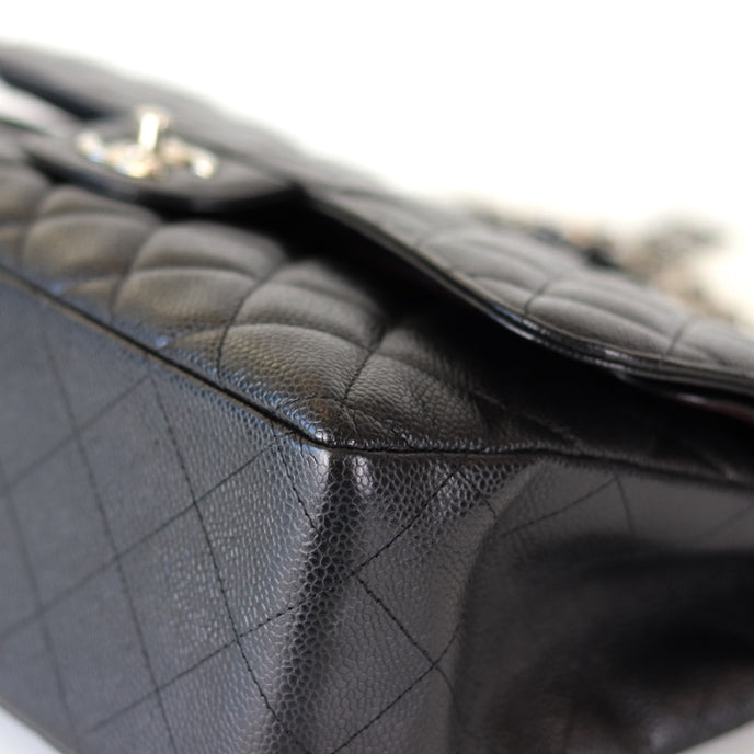 Jumbo Classic Flap Black Caviar Leather with SHW