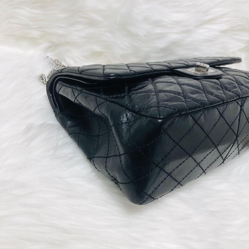 Reissue 227 Aged Calfskin Leather Black Silver Hardware