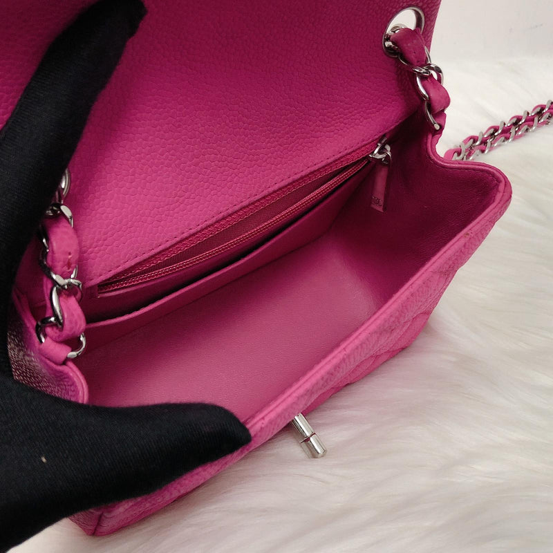 Neon Pink Buckle Decor Flap Square Bag