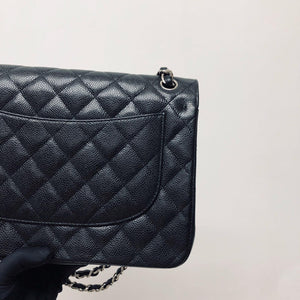 Classic Double Flap Jumbo Bag in Black Caviar with SHW