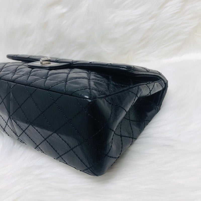 Reissue 227 Aged Calfskin Leather Black Silver Hardware