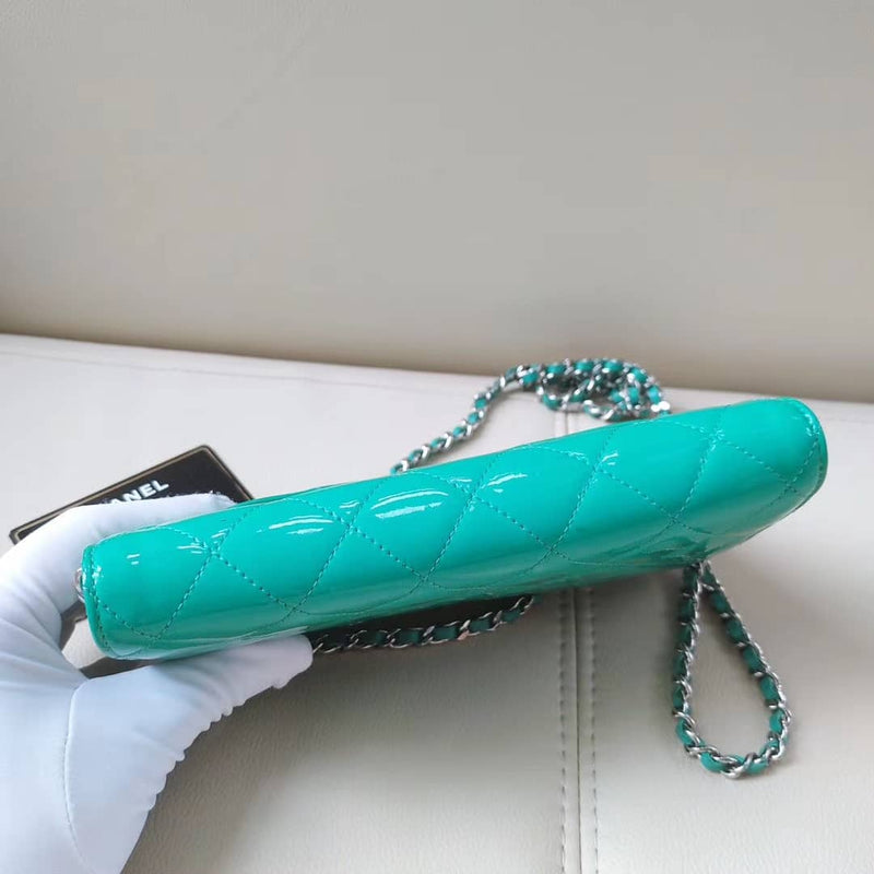 Patent Leather Quilted WOC SHW Teal