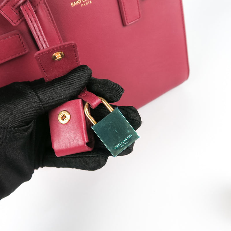 Nano Sac De Jour in Smooth Burgundy Leather