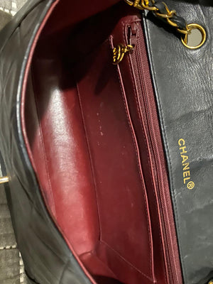 Classic Medium Diana Flap in Black Lambskin GHW