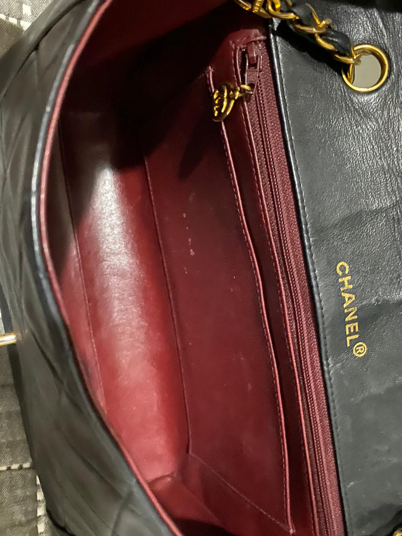 Classic Medium Diana Flap in Black Lambskin GHW