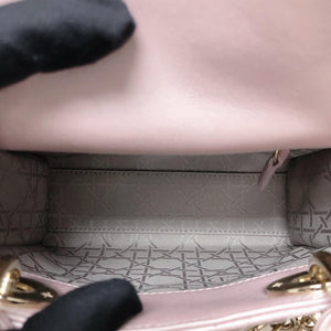 Mini Lady Dior Bag In Baby Pearly Pink with Champaign Hardware