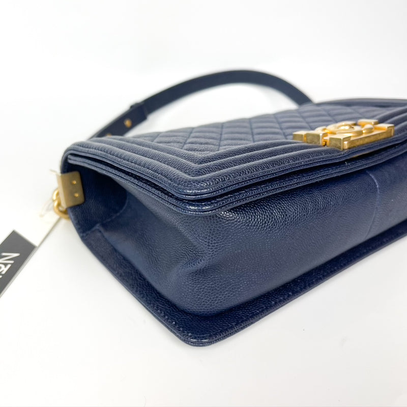 Navy Blue Old Medium Caviar Le Boy with GHW