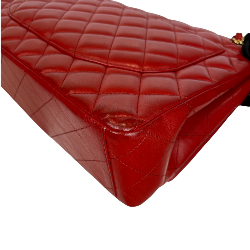 Double Flap Maxi Lambskin Red GHW