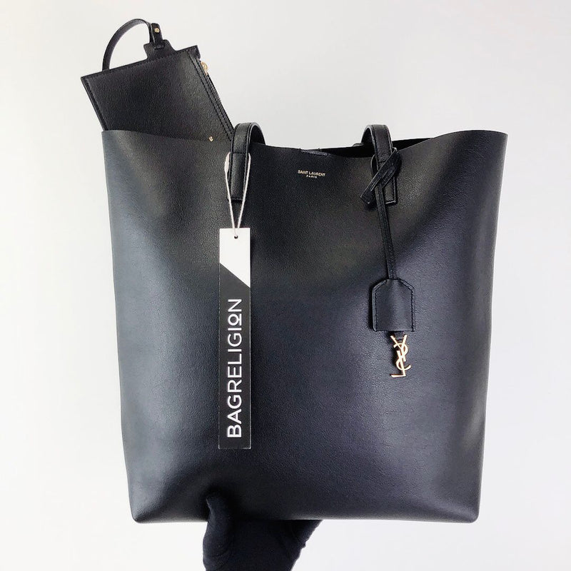 North South Shopping Tote Black GHW