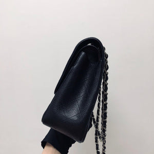 Classic Double Flap Jumbo Bag in Black Caviar with SHW