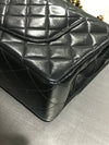 Vintage Lambskin Double Flap M/L with GHW In black