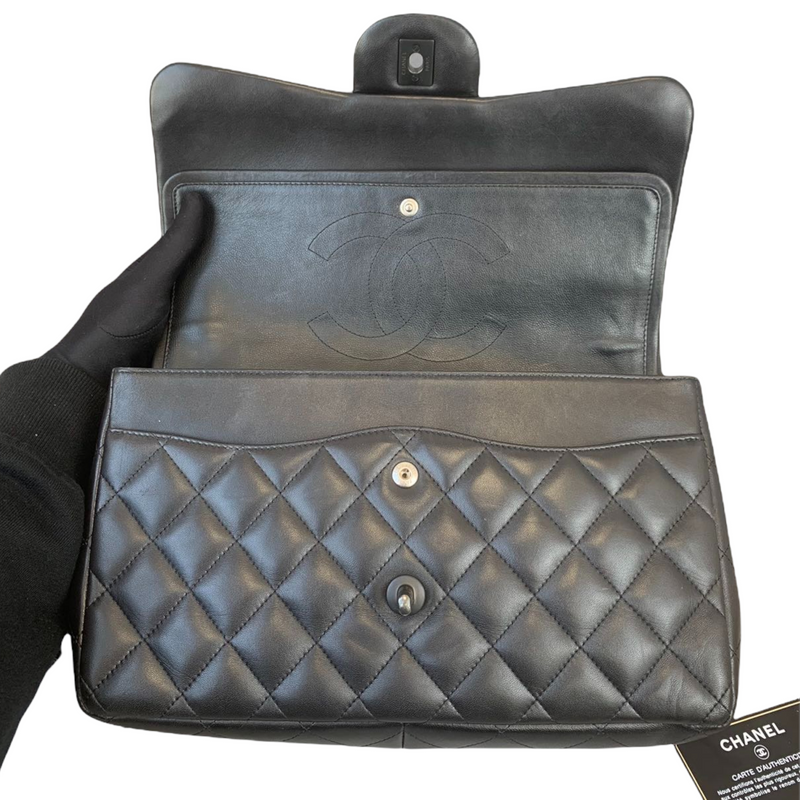 Jumbo Double Flap Lambskin So Black