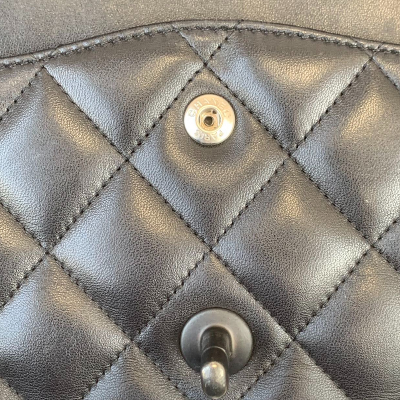Jumbo Double Flap Lambskin So Black