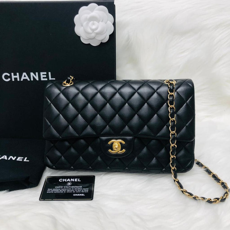Classic Flap Black Medium Lambskin GHW