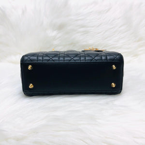 Cannage Lambskin Lucky Badges My Lady Dior Small Black