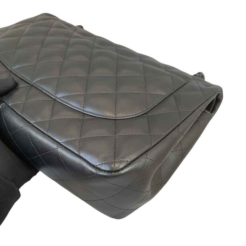 Jumbo Double Flap Lambskin So Black